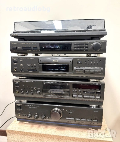 🔊Ретро аудио система - сет TECHNICS - усилвател, сд, триглав дек, тунер, грамофон и тонколони🔊, снимка 2 - Аудиосистеми - 53054955
