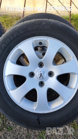 Джанти с гуми 15" от Пежо 307, снимка 2 - Гуми и джанти - 53830226
