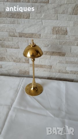 Стара масингова маслена лампа - Mønsterreg - Made in Denmark - 1950"г., снимка 6 - Антикварни и старинни предмети - 35664772