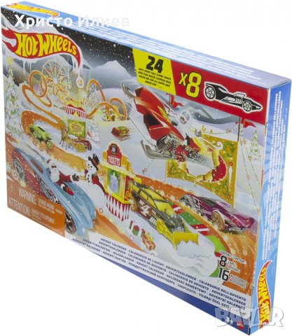 Коледен Календар Hot Wheels Адвент календар с 8 Коли и изненади, снимка 3 - Коли, камиони, мотори, писти - 39407009