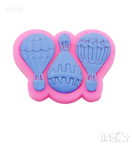 3 малки въздушен Аеро балон силиконов молд форма фондан декор украса, снимка 2 - Форми - 49120543