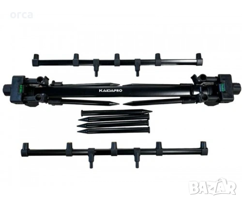 Стойка за пет въдици с нивелир KAIDA A9-7 алуминиева стабилна бряг XL, снимка 6 - Такъми - 53452273