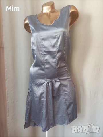 М Сатенена оловно сива рокля , снимка 7 - Рокли - 41096315