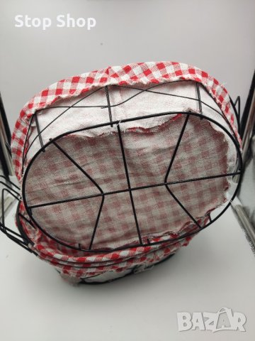 Метален поднос панер с текстил, снимка 2 - Декорация за дома - 41481024