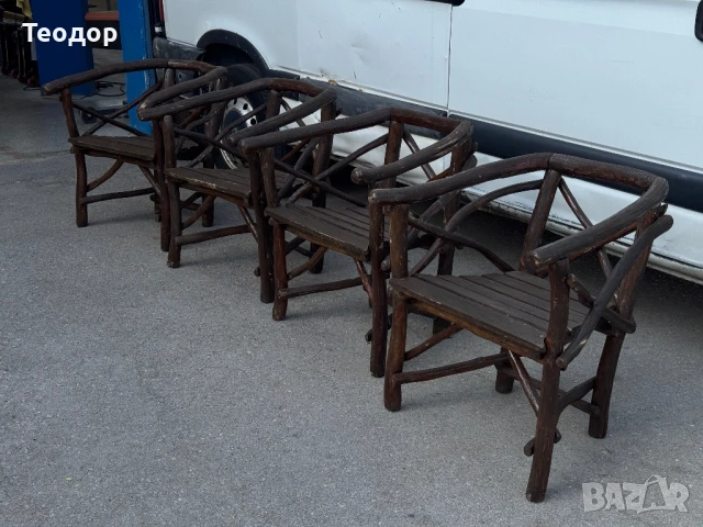 Комплект столове с маса Ръчна изработка , снимка 7 - Маси - 50732885