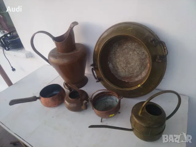 Лот от 6 броя бакърени/медни съдове. Цена за всичко 199лв. Може да се продадат и поотделно. Изпращам