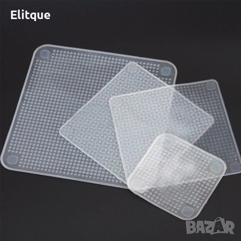 Комплект силиконови капаци за съхраняване на храна Stretch and Fresh, снимка 2 - Аксесоари за кухня - 52864097