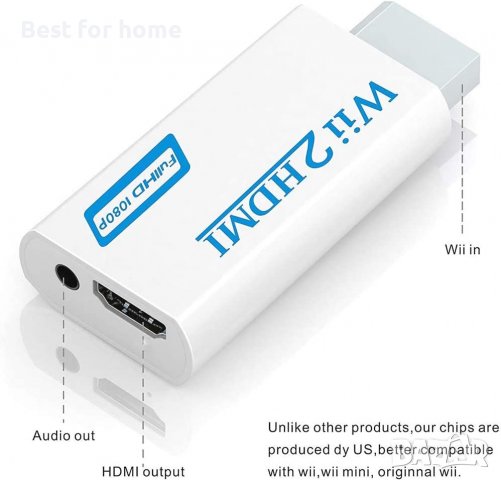 Wii към HDMI конвертор, снимка 5 - Аксесоари - 39643998