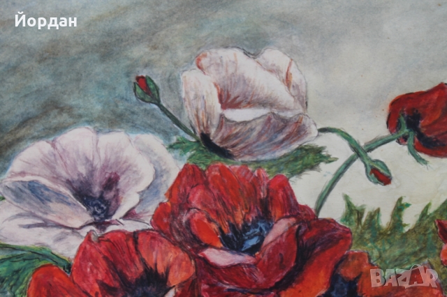 Немска картина смесена техника , снимка 4 - Антикварни и старинни предмети - 36053497