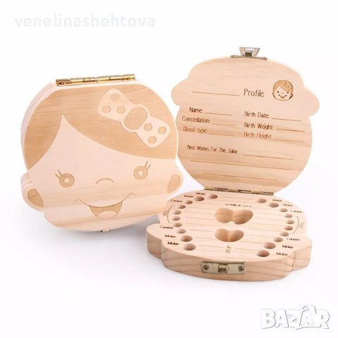 Дървена кутийка за млечни зъбки зъбче на дете Момче/Момиче, снимка 3 - Други - 40995089