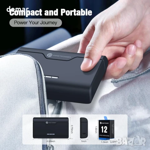 FirstPower Hero 12/11/10/9 Батерии 3 броя 2250mAh и бързо зарядно с три слота, USB, снимка 7 - Батерии, зарядни - 51190382