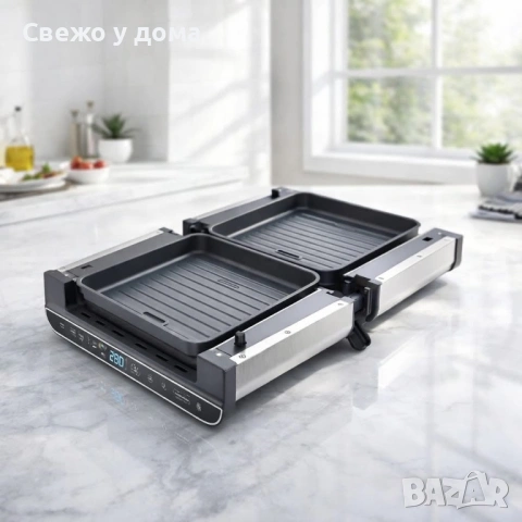 Мултифункционален уред за готвене 4 в 1, Oliver Voltz, 1700W, Тостер, Грил/Парти грил, Фурна, BBQ, снимка 5 - Тостери - 53458105