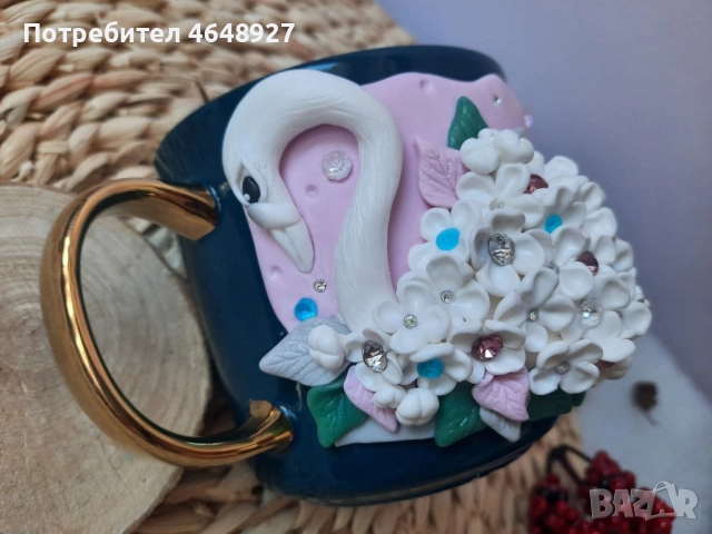 Ръчно изработени чаши и купички с полимерна глина!, снимка 6 - Други - 52823187