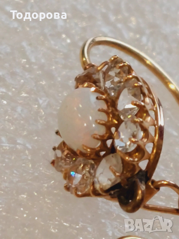 Дамски златни обеци с опали,злато 18к , снимка 11 - Обеци - 53395922