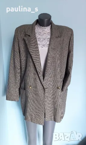 Два броя / Винтидж / Двуредно сако / кафяво и пепит / Германия , снимка 12 - Сака - 15785051