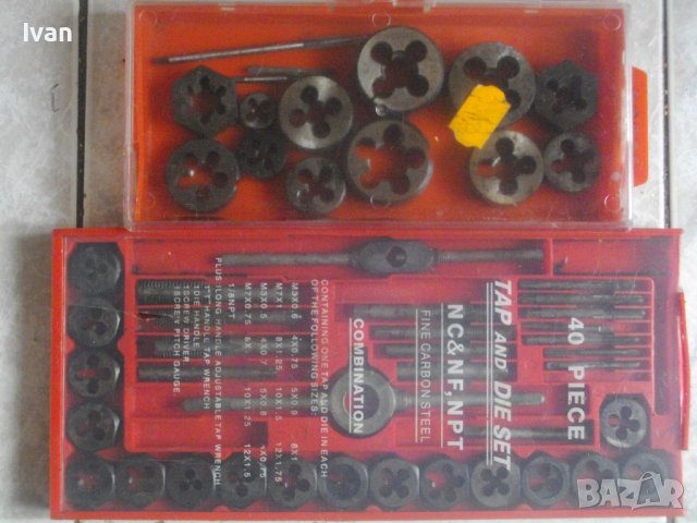 Плашки/Метчици За Външни/Вътрешни Резби-Старо Качество-Комплект 35 Части До М12/Комплект 15бр-До М16