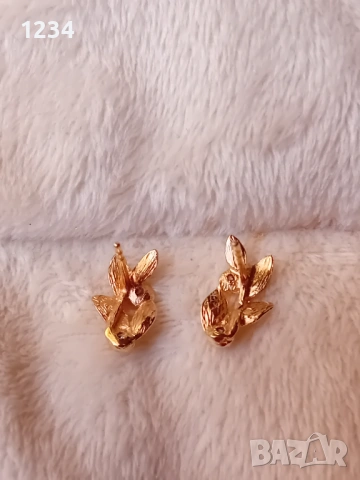 Винтидж златни обеци ръчна изработка, снимка 4 - Обеци - 53582951