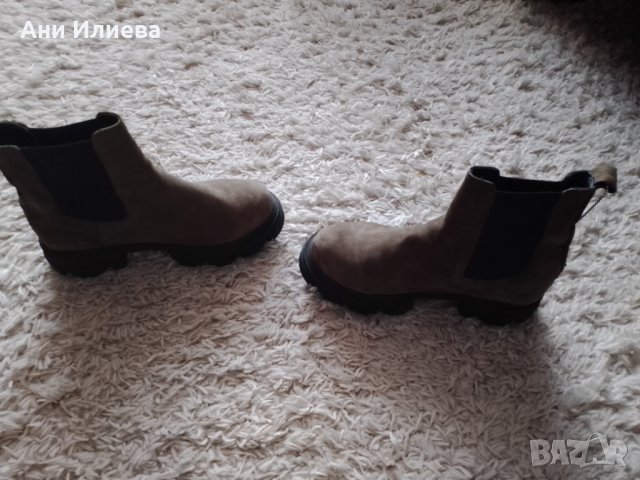 Много актуален модел - тютюневи боти естествен велур / набук, снимка 9 - Дамски боти - 35853749