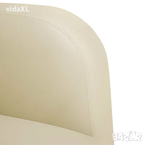 vidaXL Разтегателен диван с подлакътници кремав 54 см изкуствена кожа, снимка 6 - Дивани и мека мебел - 56147491