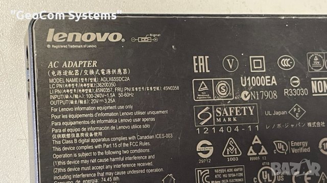 Lenovo 65W оригинално slim ново зарядно (20V,3.25A,65W), снимка 7 - Захранвания и кутии - 40971195