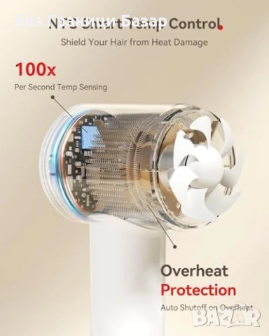 Нов Професионален йонен сешоар 500 млн йони, бързо сушене коса, 348 гр, снимка 6 - Сешоари - 53072460