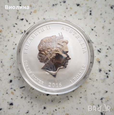 Сребро 1 OZ 2016 Маймунки с лъвче , снимка 2 - Нумизматика и бонистика - 41739471