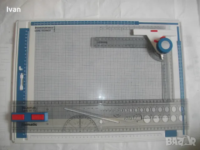 ФОРМАТ А3 НОВА НЕМСКА ПРОФЕСИОНАЛНА ЧЕРТОЖНА ДЪСКА ЗА ТЕХНИЧЕСКО ЧЕРТАНЕ ПЪЛЕН К-Т STAEDTLER 600 A3, снимка 8 - Други инструменти - 48241786