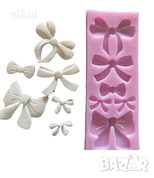 6 Различни Панделки пандели пандела пандела силиконов молд формафондан декор украса, снимка 2 - Форми - 41611871