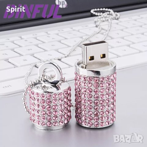 USB flash памет с диаманти , снимка 2 - Друга електроника - 39999339