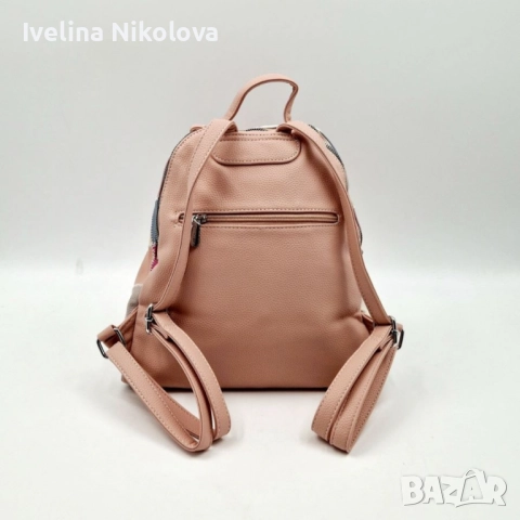 Модерна цветна дамска раница от еко материал