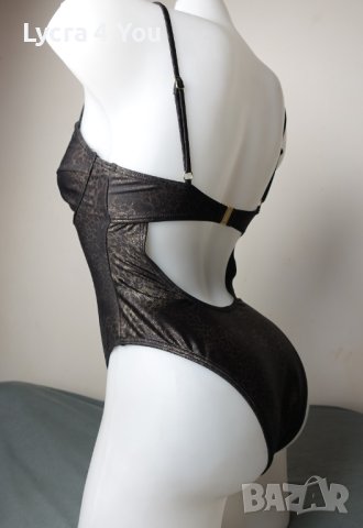 XS (70A) цялостен бански в тъмна леопардова окраска, снимка 7 - Бански костюми - 41603873