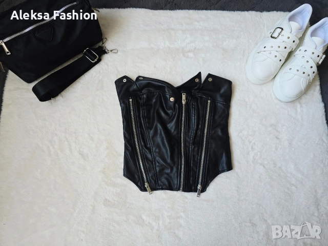 Дамски кожен корсет бюстие топ, снимка 7 - Корсети, бюстиета, топове - 51134047