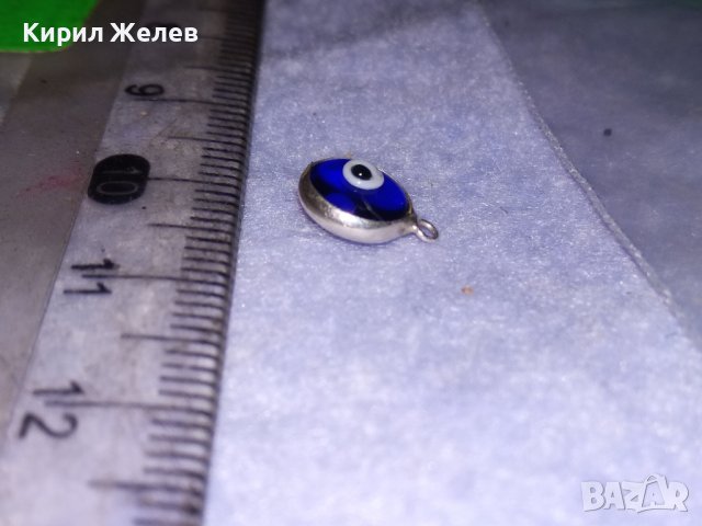 ОКОТО на НАЗАР Стара МИНИАТЮРНА СРЕБЪРНА ВИСУЛКА с ВЦЕТНО ВЕНЕЦИАНСКО СТЪКЛО РЪЧНА ФИНА РАБОТА 28542, снимка 5 - Антикварни и старинни предмети - 41336902