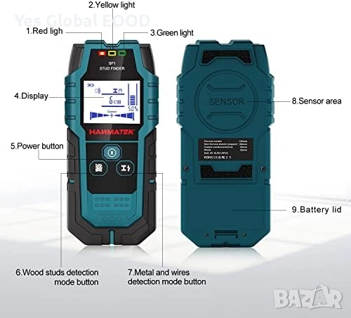 HANMATEK SF1 стенен скенер детектор кабели, снимка 7 - Друга електроника - 53604181