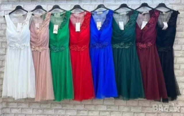 💐Къси официални рокли с тюл и цветя  , снимка 9 - Рокли - 50622646