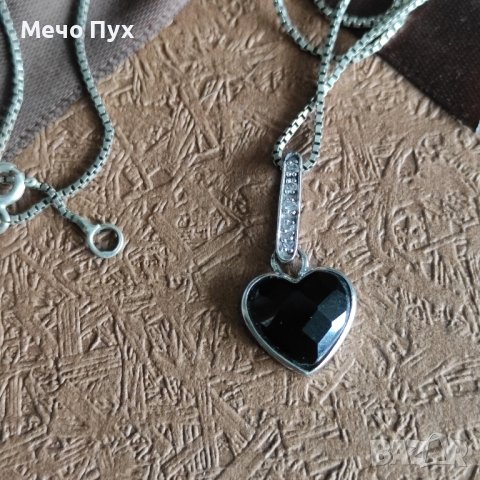 Сребърен синджир с висулка Сърце (264), снимка 2 - Колиета, медальони, синджири - 44351509