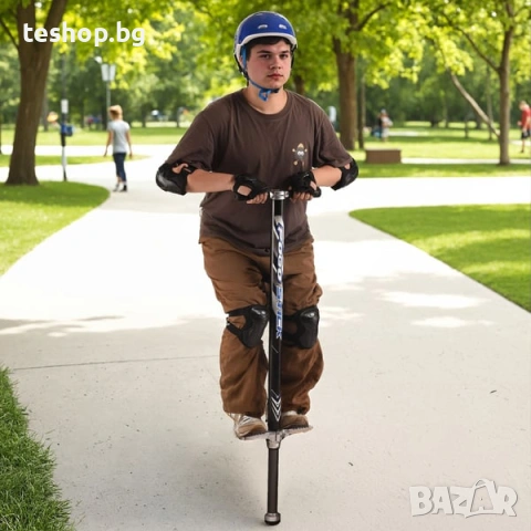 Пого стик, 95x24x6 см, черен Relaxdays 122 см