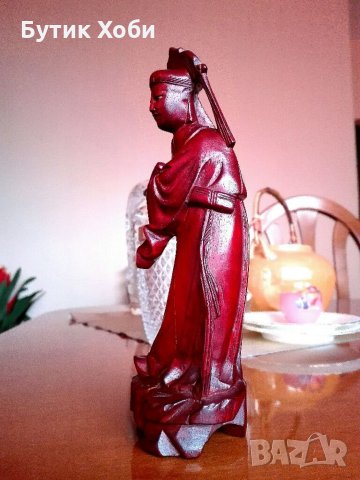 Дървена ръчно резбована фигура, снимка 3 - Антикварни и старинни предмети - 34086036