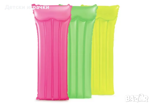 Надуваем дюшек Intex Neon Frost Air, 183×76 см, PVC, неонови цветове, снимка 2 - Надуваеми играчки - 50030821