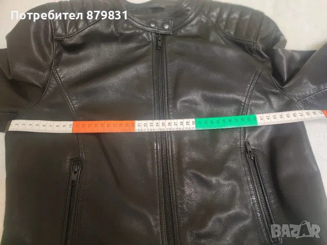  Дамско яке от ЕСТЕСТВЕНА КОЖА / Черно кожено яке, размер M, снимка 7 - Якета - 56241394