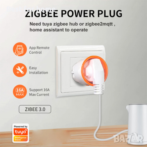 Смарт контакт 16A Zigbee/  Tuya / Alexa, снимка 2 - Друга електроника - 44828767