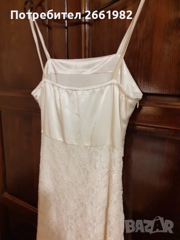 Нежна бяла дантелена рокля с презрамки, снимка 3 - Рокли - 41410637