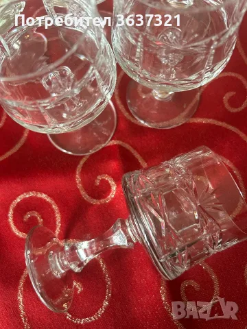 Български кристален комплект чаши, снимка 4 - Чаши - 56293011