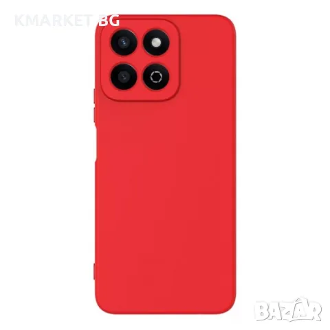Силиконов кейс bSmart Silicone Soft Cover и Протектор, За Honor 200 Smart, Червен, снимка 1