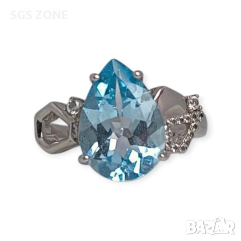 ПЕРФЕКТЕН ПРЪСТЕН от ТАЙЛАНД с ЕСТЕСТВЕН ТОПАЗ SWISS