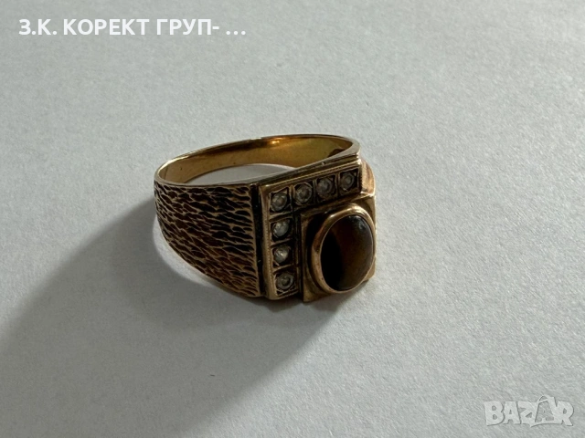 Мъжки златен пръстен 14К, снимка 3 - Пръстени - 53736151