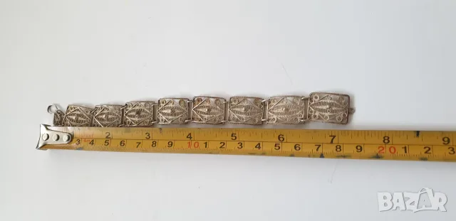 Сребърна гривна с филигран, снимка 7 - Гривни - 56074847