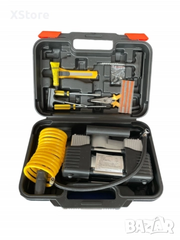 Комплект “Пътна помощ” – компресор за гуми с маркуч за въздух и инструменти 2ц. 12V