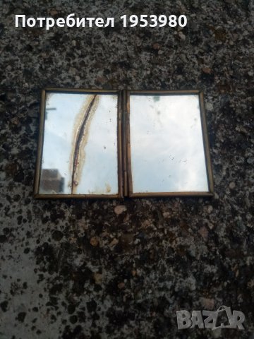 Старо бронзово джобно огледало, снимка 3 - Антикварни и старинни предмети - 41248132