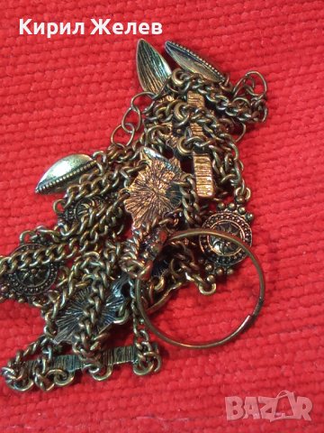 БРОНЗИРАН ОСМАНСКИ ЕТНОГРАФСКИ СТИЛ ОРНАМЕНТИРАН НАКИТ за РЪКА - ГРИВНА с ПРЪСТЕН 28676, снимка 5 - Гривни - 41395818